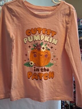 Pink "Cutest Pumpkin in the Patch" Kids Long-Sleeve Top